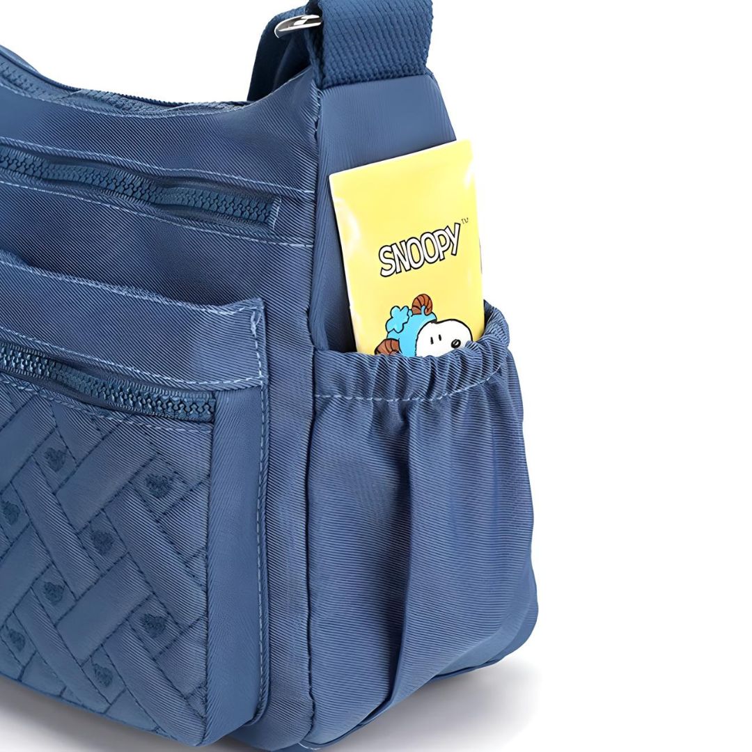 Women's Crossbody Messenger Bag with Zippered Compartments 8