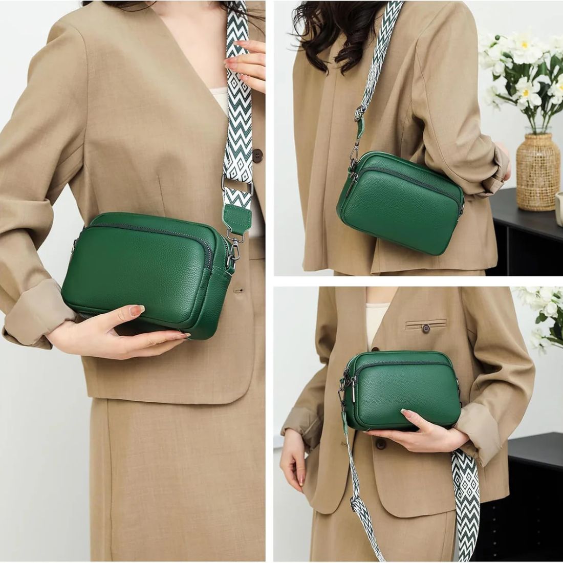 Women's Leather Crossbody Bag with Adjustable Strap 6