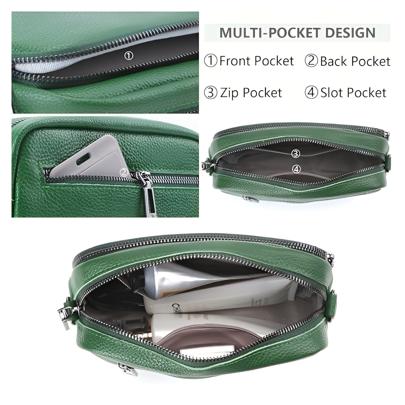 Women's Leather Crossbody Bag with Adjustable Strap 7