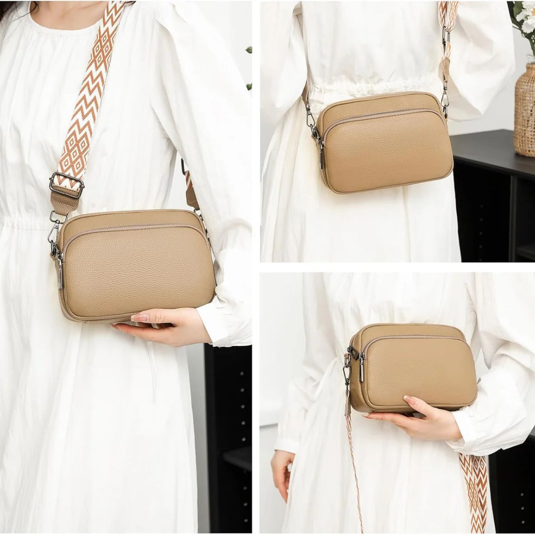 Women's Leather Crossbody Bag with Adjustable Strap 8