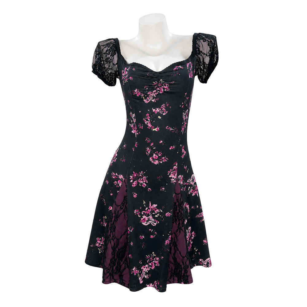 Obsession Nikki Costume Purple Floral Dress for Halloween front view