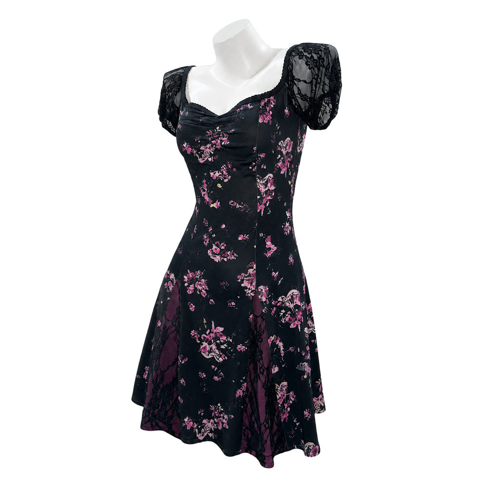 Obsession Nikki Costume Purple Floral Dress for Halloween product detail 1