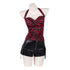 Obsession Nikki Costume Red Zebra Halter Top and Shorts Set front view