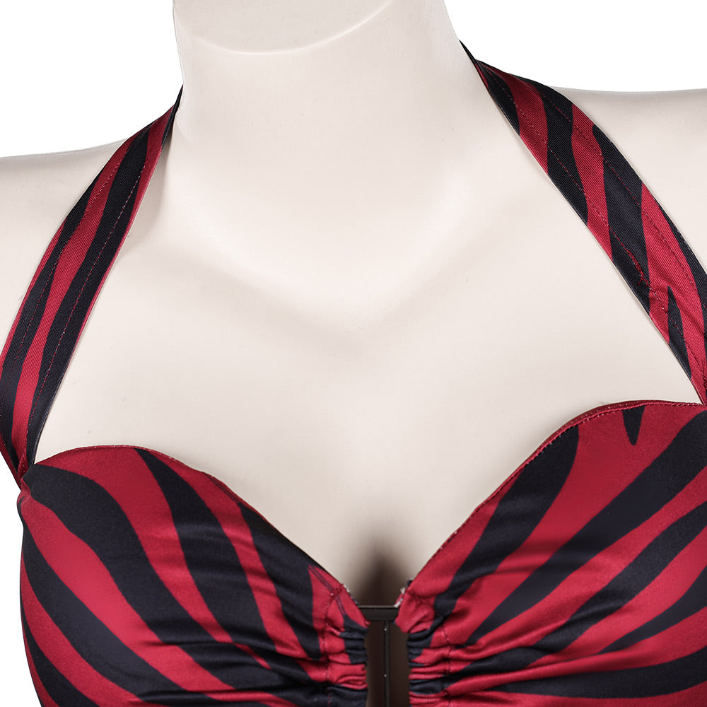 Obsession Nikki Costume Red Zebra Halter Top and Shorts Set product detail 2