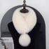 Neck Warmer Faux Fur Collar Scarf Magnetic Closure Off White color