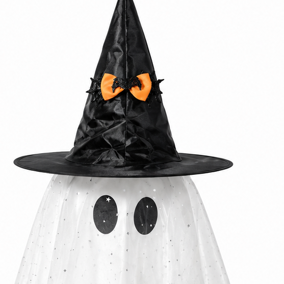 LED Table Decoration Ghost Witch Hat studio packshot