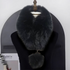 Neck Warmer Faux Fur Collar Scarf Magnetic Closure Black color