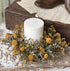 Candle Ring Fall Flower Centerpiece Mustard Yellow in use