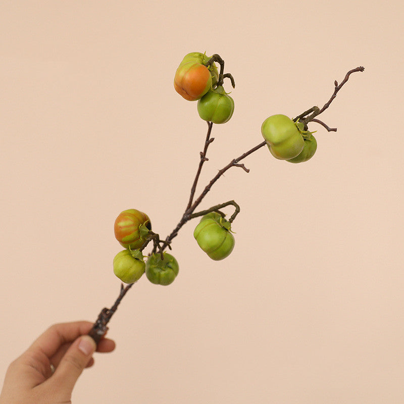 Artificial Fall Pumpkin Berry Stems Green color