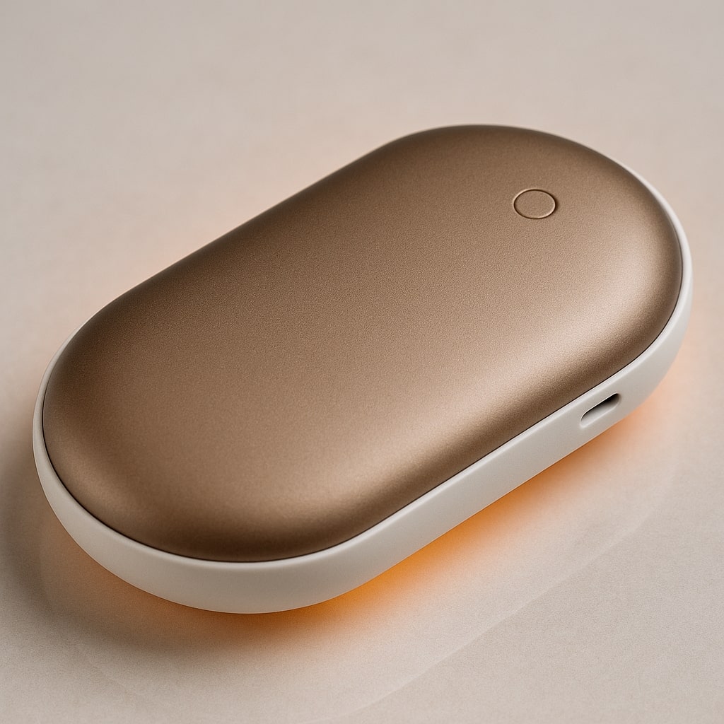 Hand Warmer Rechargeable 2 in 1 Power Bank Pocket Warmer Gold color