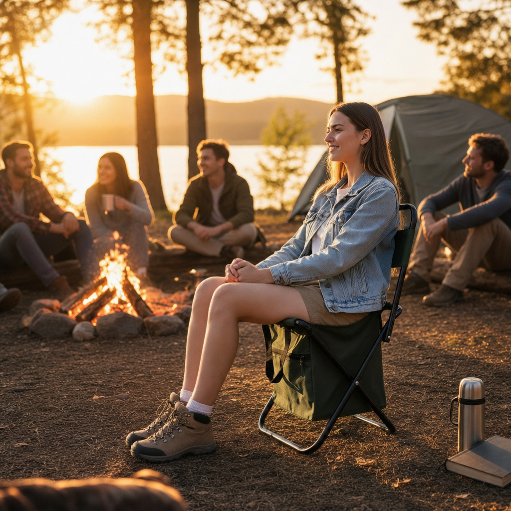 Klappstuhl Camping Tragbar Leichtgewicht Design lifestyle scene