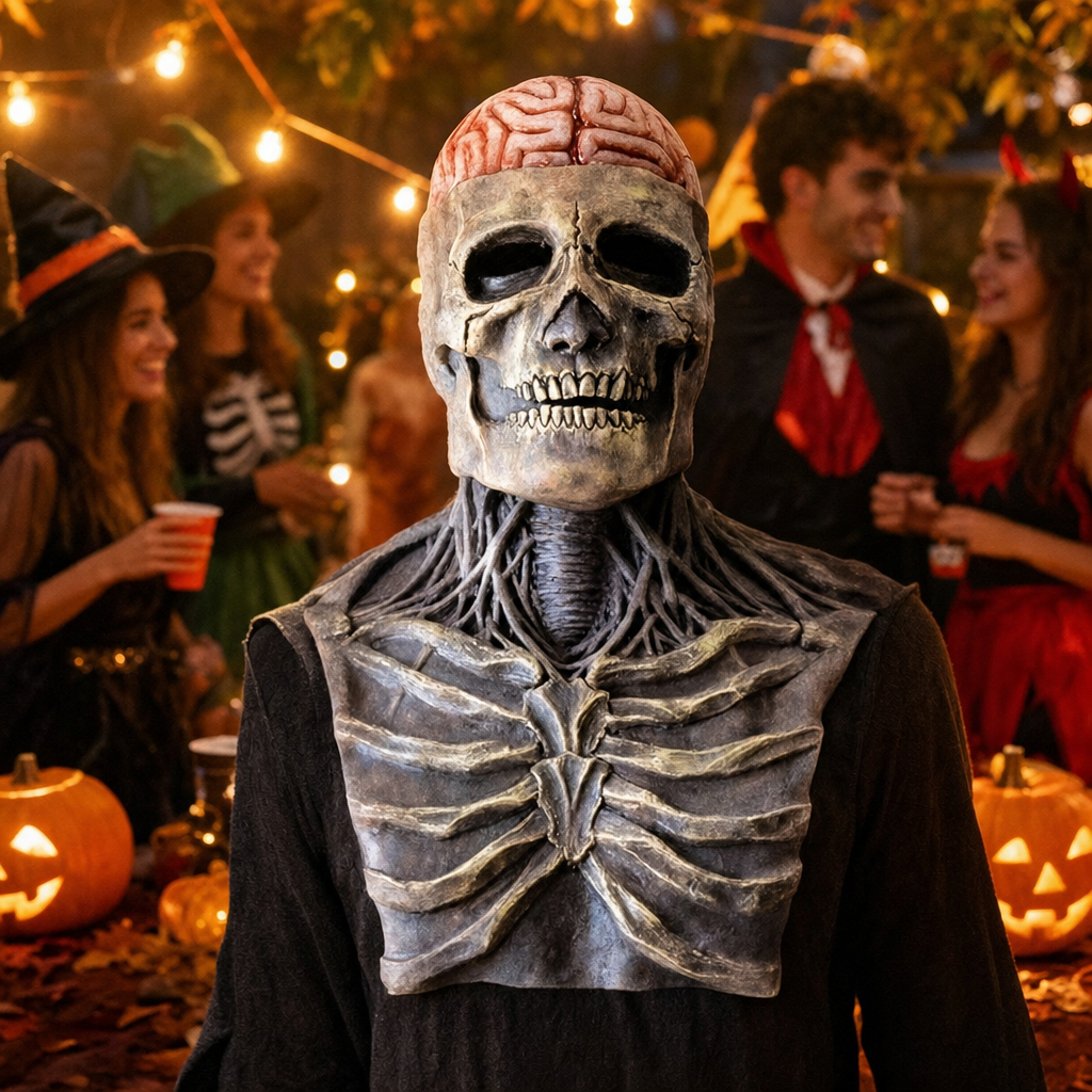 Ultra-realistic Halloween Skeleton Costume – PhantomReaper lifestyle scene