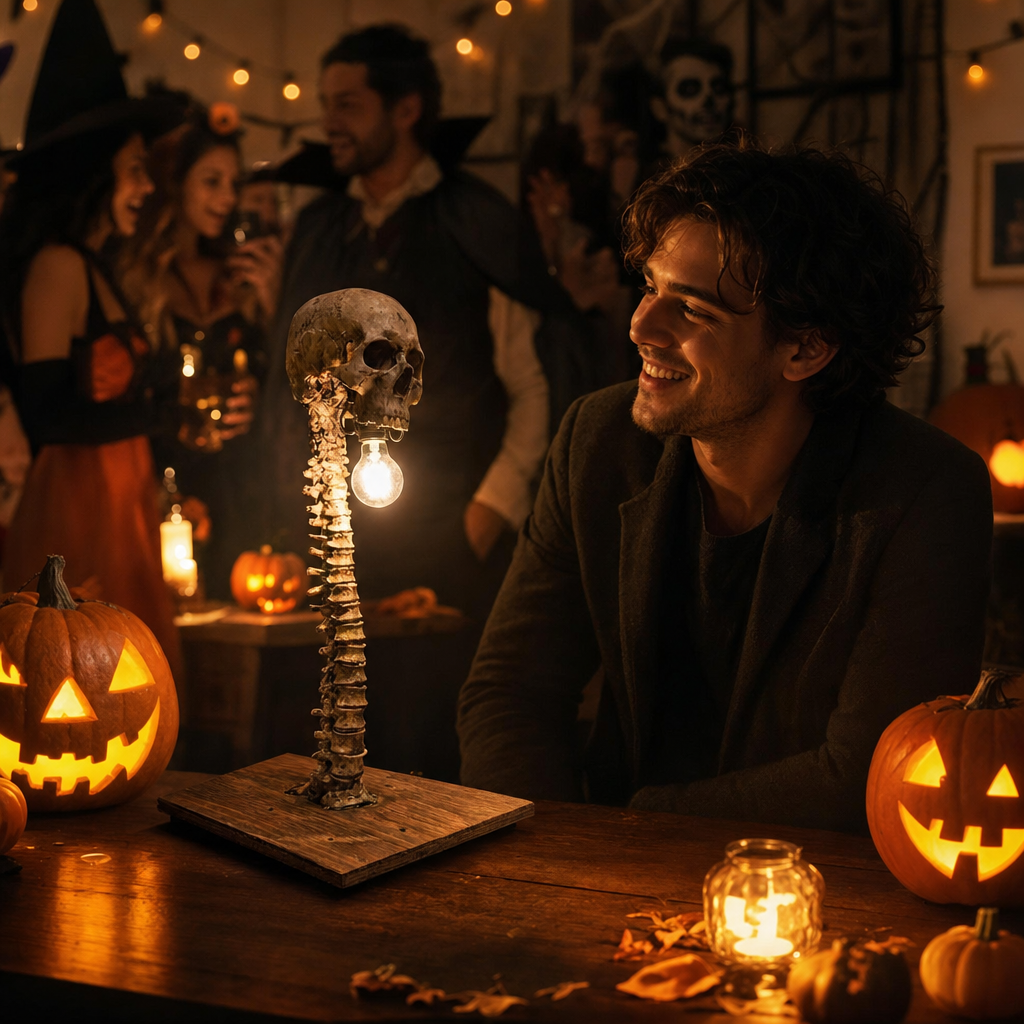 Decorative Skeleton Table Lamp - Nightspine lifestyle scene