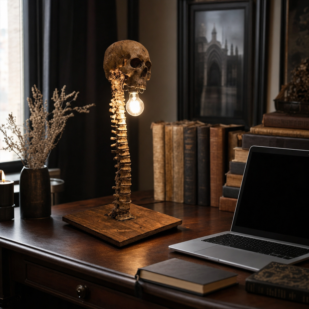Decorative Skeleton Table Lamp - Nightspine size and fit
