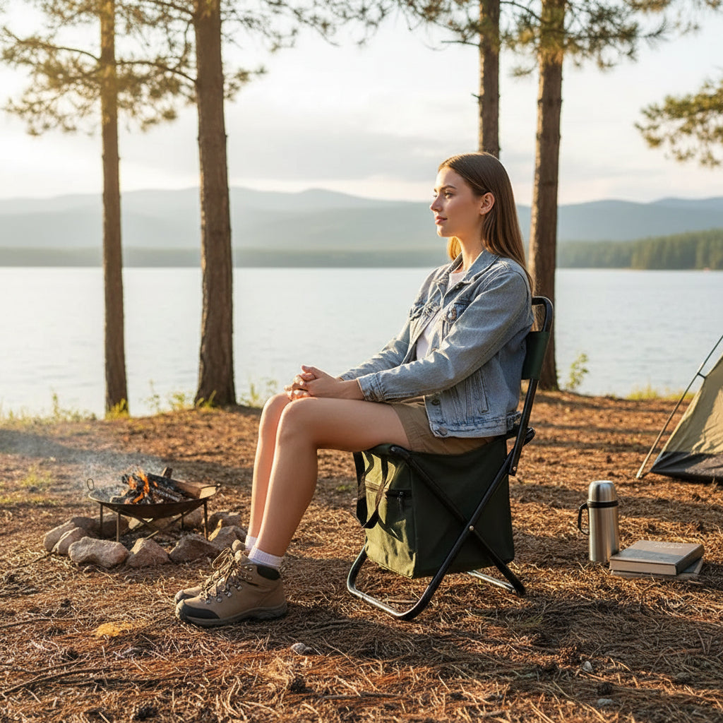 Klappstuhl Camping Tragbar Leichtgewicht Design Grün