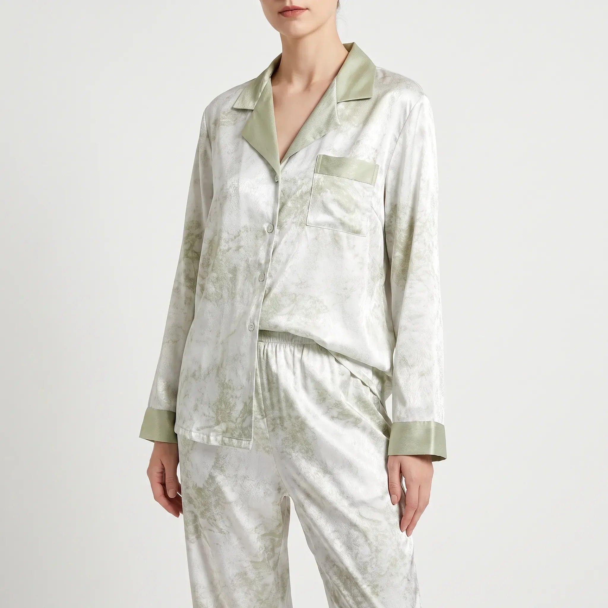 Printed Long Sleeve Pajama Set - Shelly