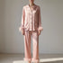 Feather-Trimmed Long Sleeve Pajama Set - Stephanie