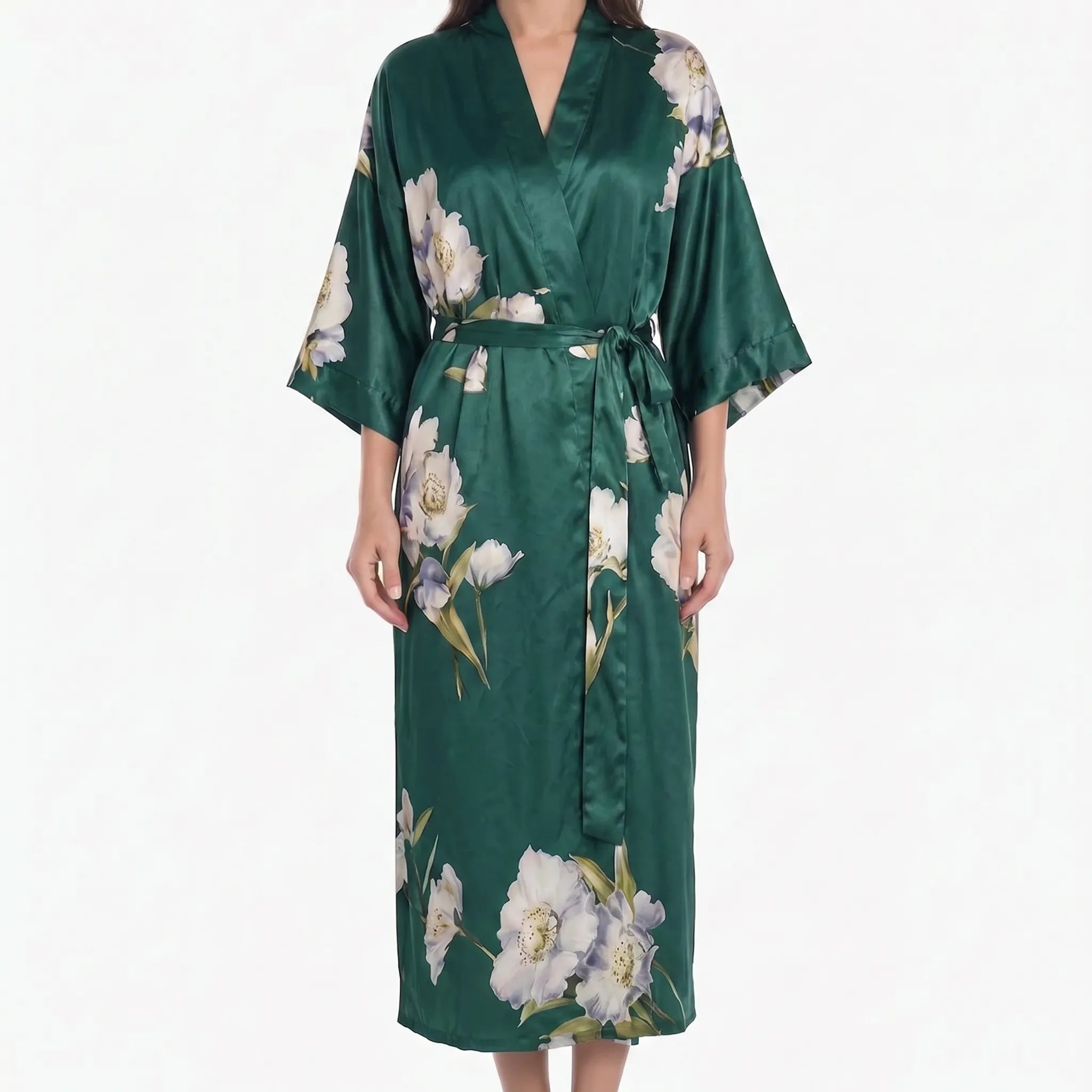 Long Floral Kimono Robe - Julie