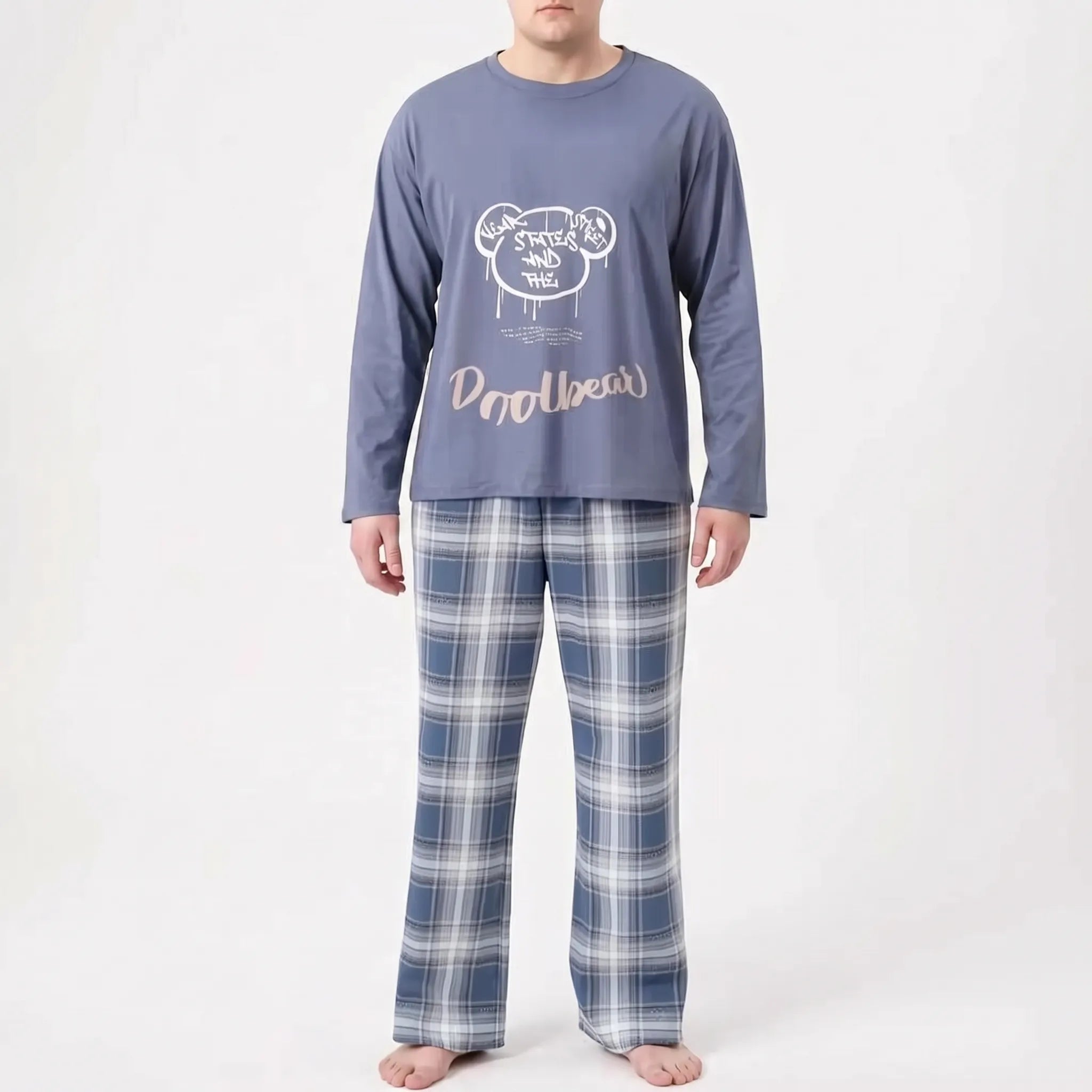 Men's Casual Long Sleeve Pajama Set - Dean