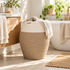 Woven Laundry Basket Handles Decorative Storage