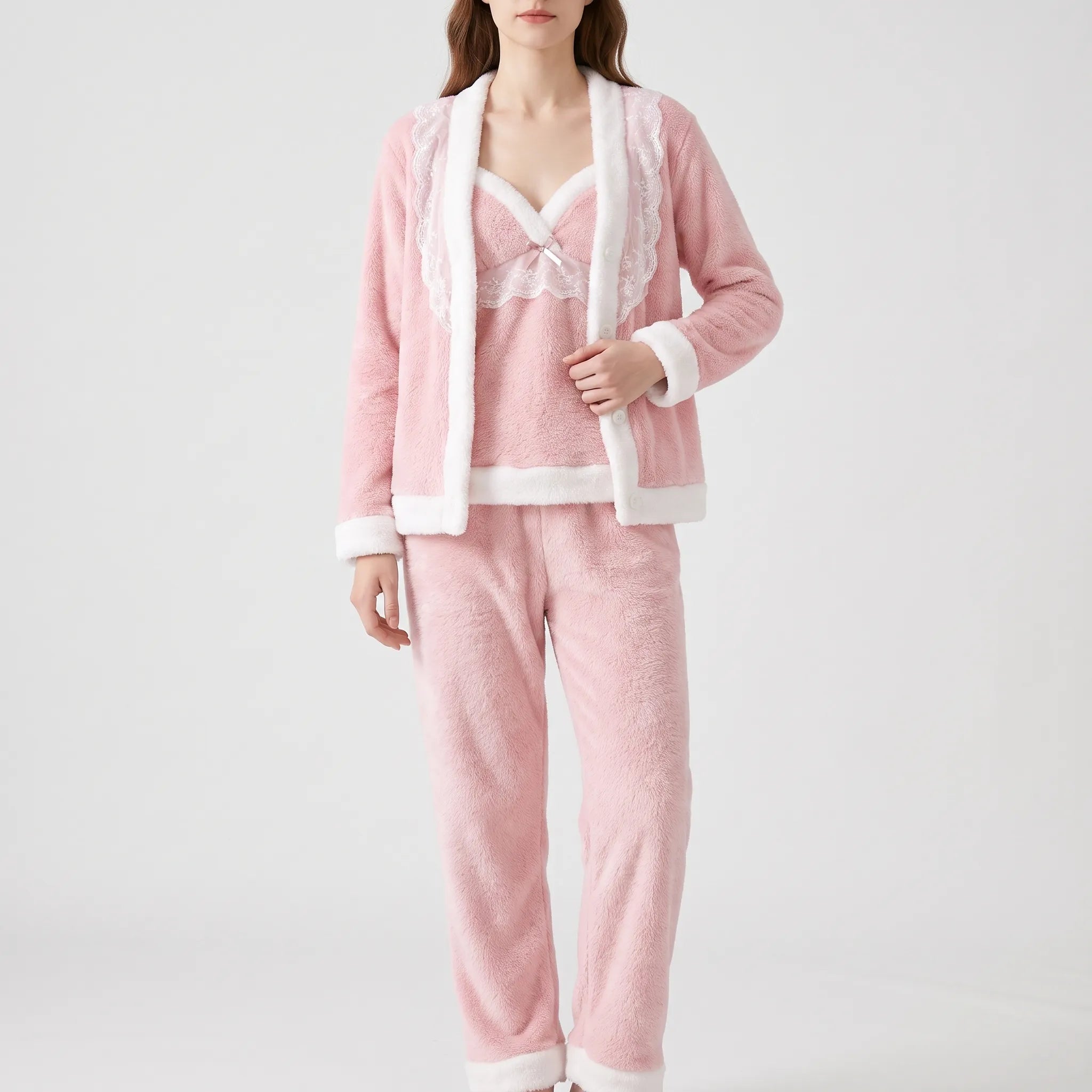 Three Piece Fuzzy Pajama Set - Francis