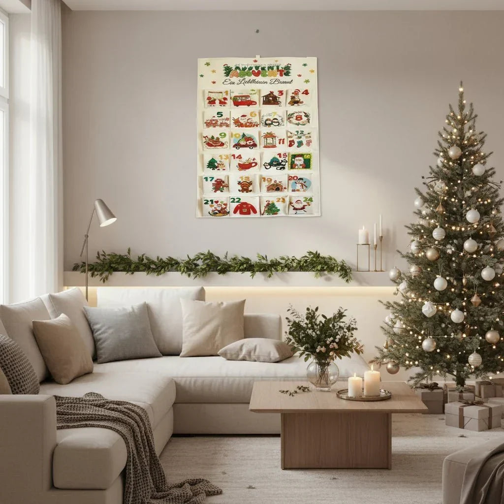 Stoff-Adventskalender | 24 Fächer | Wiederverwendbar