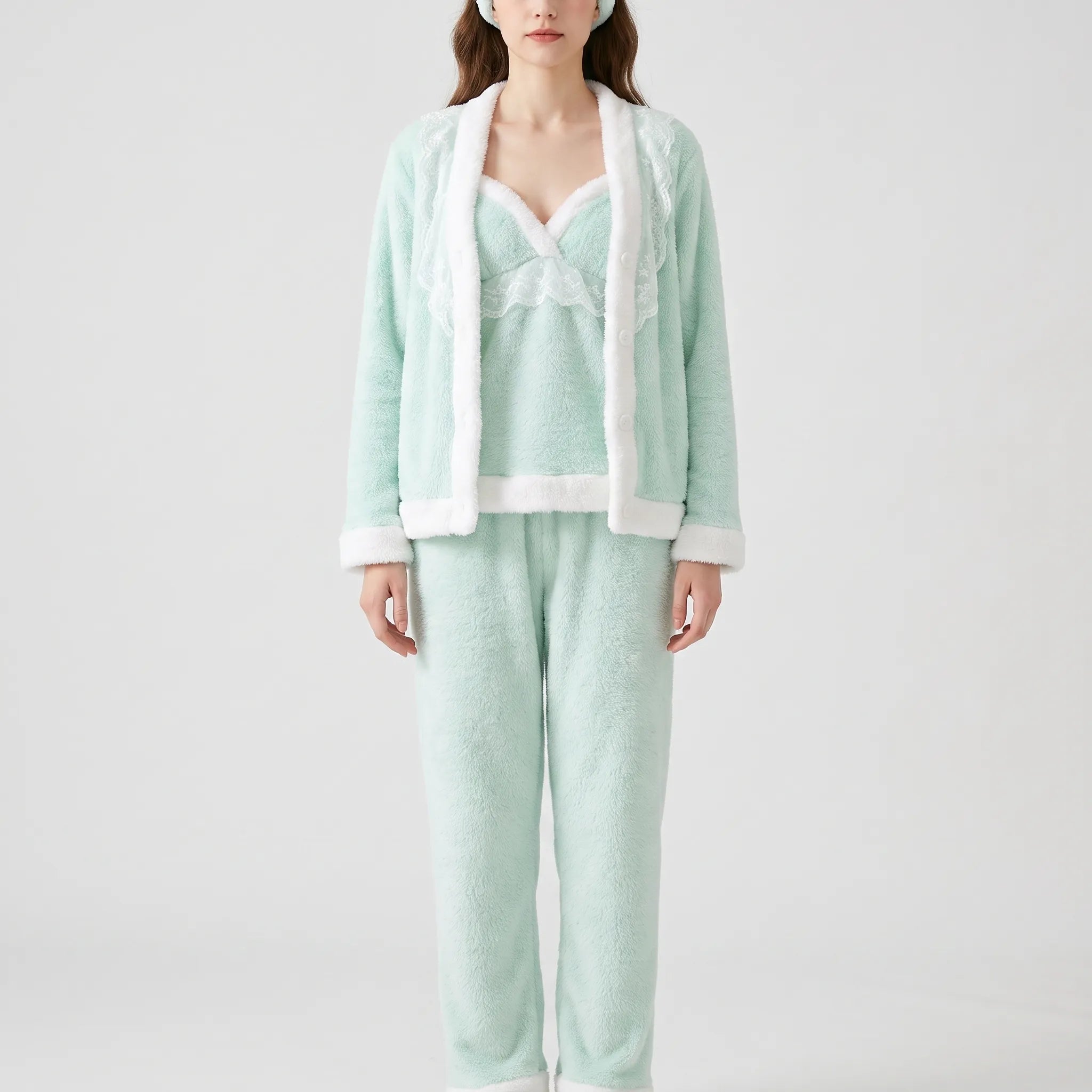 Three Piece Fuzzy Pajama Set - Francis