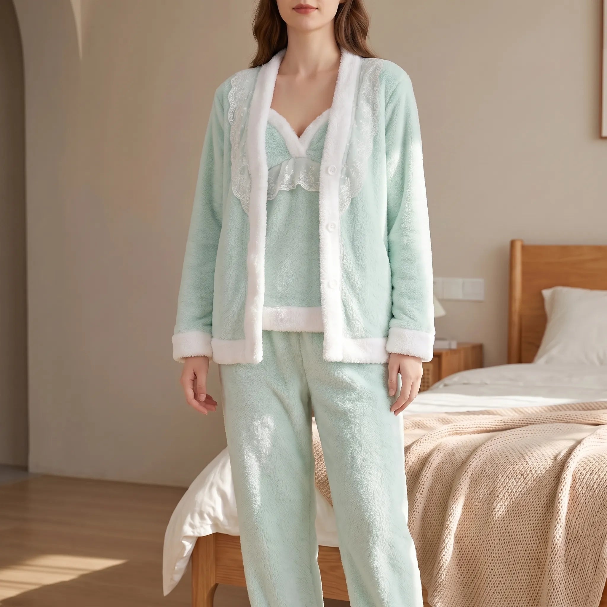 Three Piece Fuzzy Pajama Set - Francis