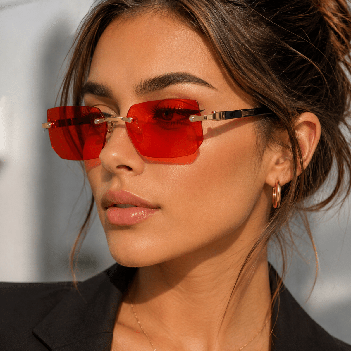 SHADEVISTA – Rectangular Frameless Sunglasses with UV400 Protection