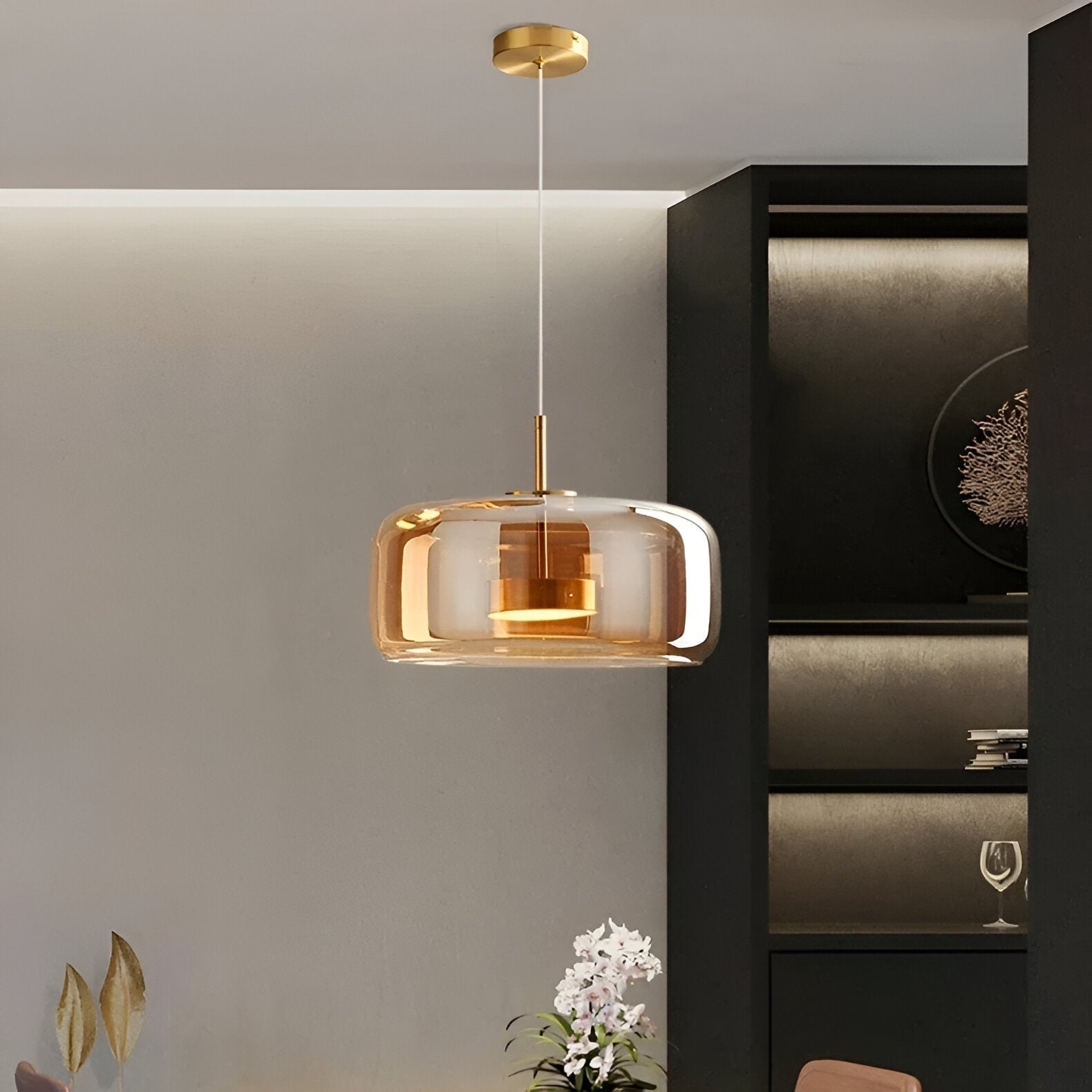 Kitchen Pendant Light Fixtures with Translucent Glass Shade and Adjustable LED for Island - Image 11