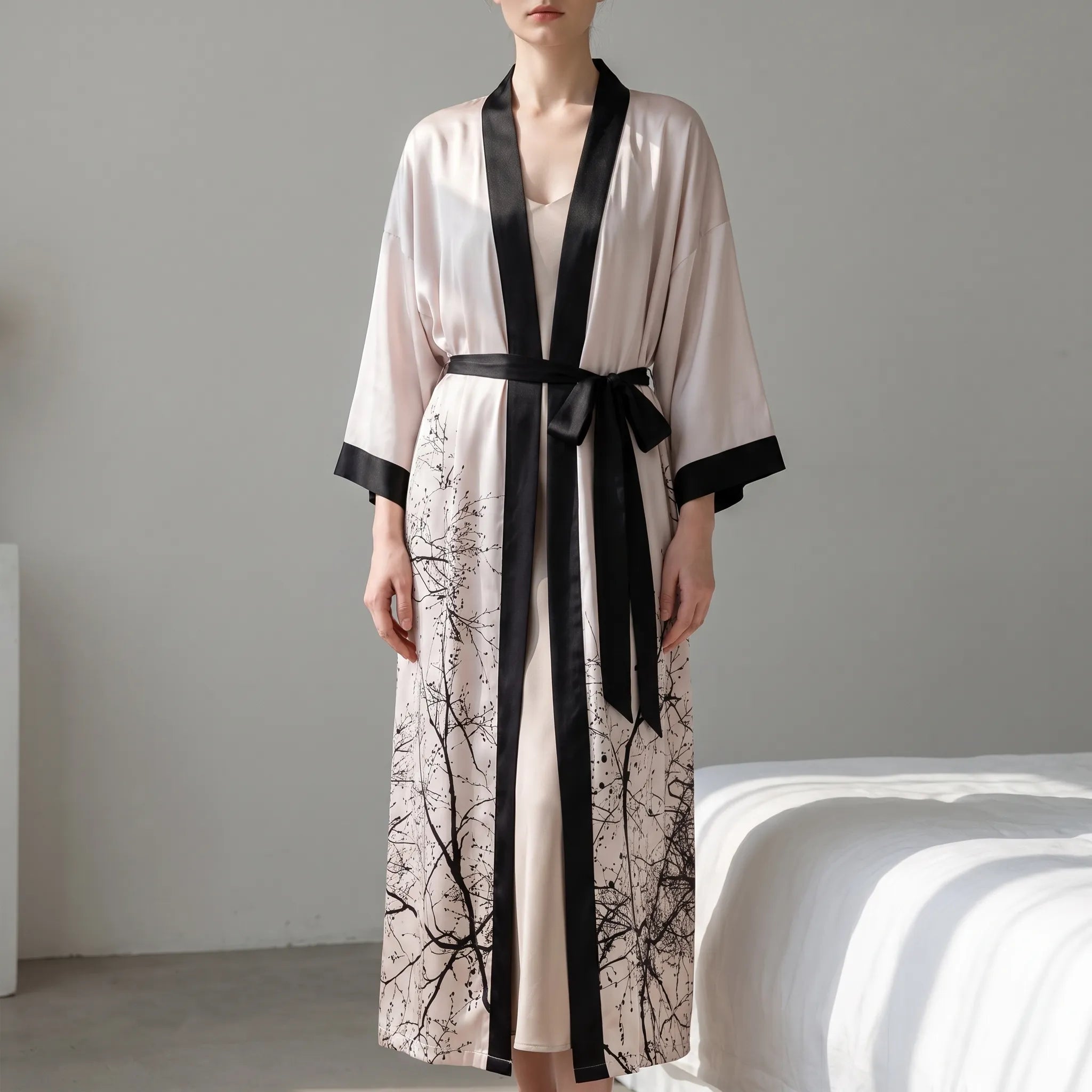 Long Floral Kimono Robe - Julie