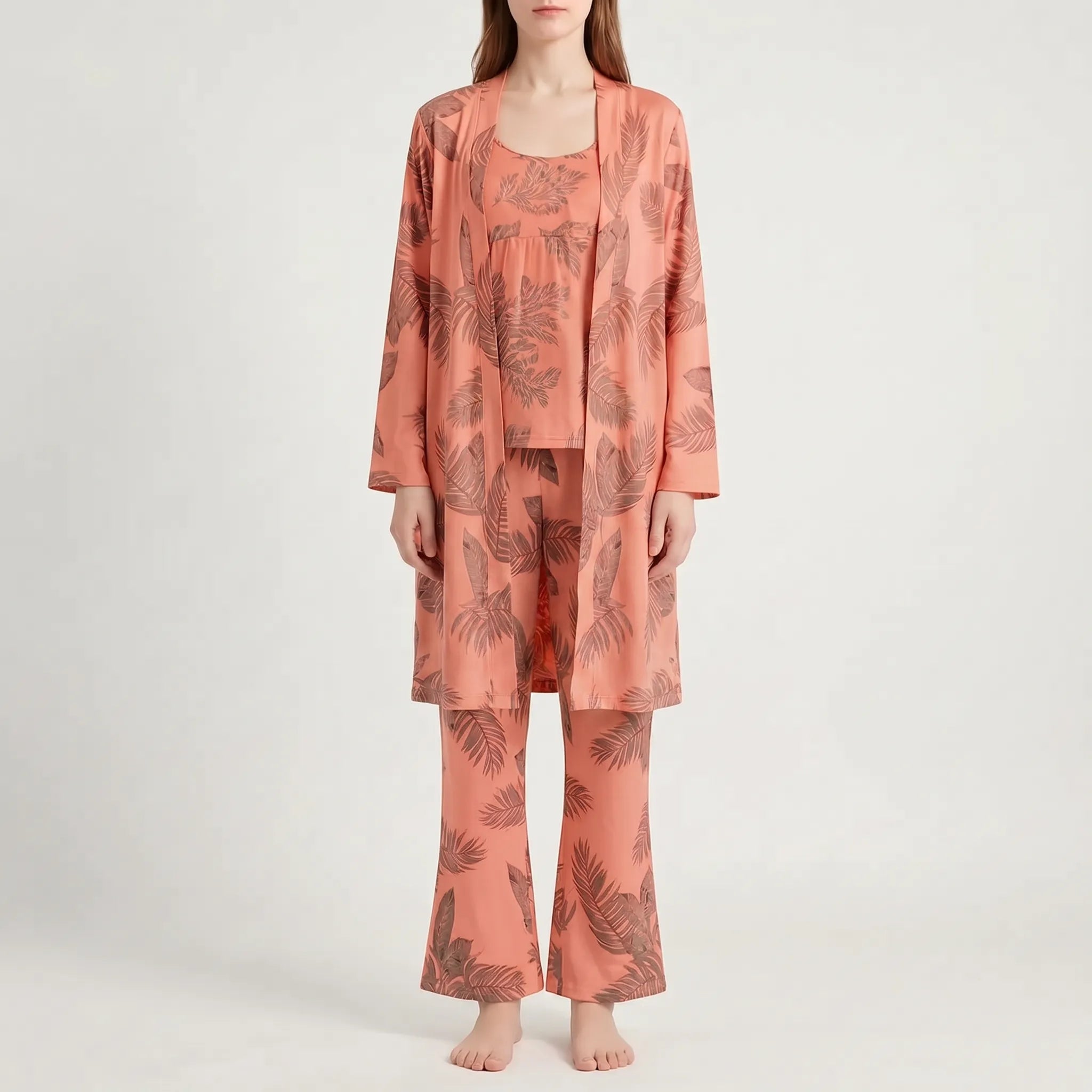 Three-Piece Floral Pajama Set - Sheila