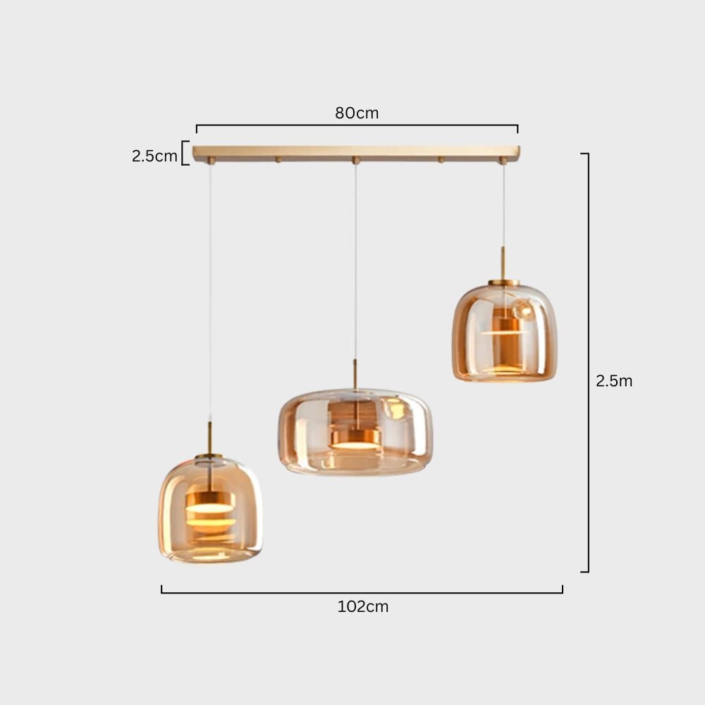 Kitchen Pendant Light Fixtures with Translucent Glass Shade and Adjustable LED for Island - Image 49