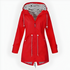 Women's Hooded Waterproof Rain Jacket with Striped Lining and Drawstring Waist - Image 3