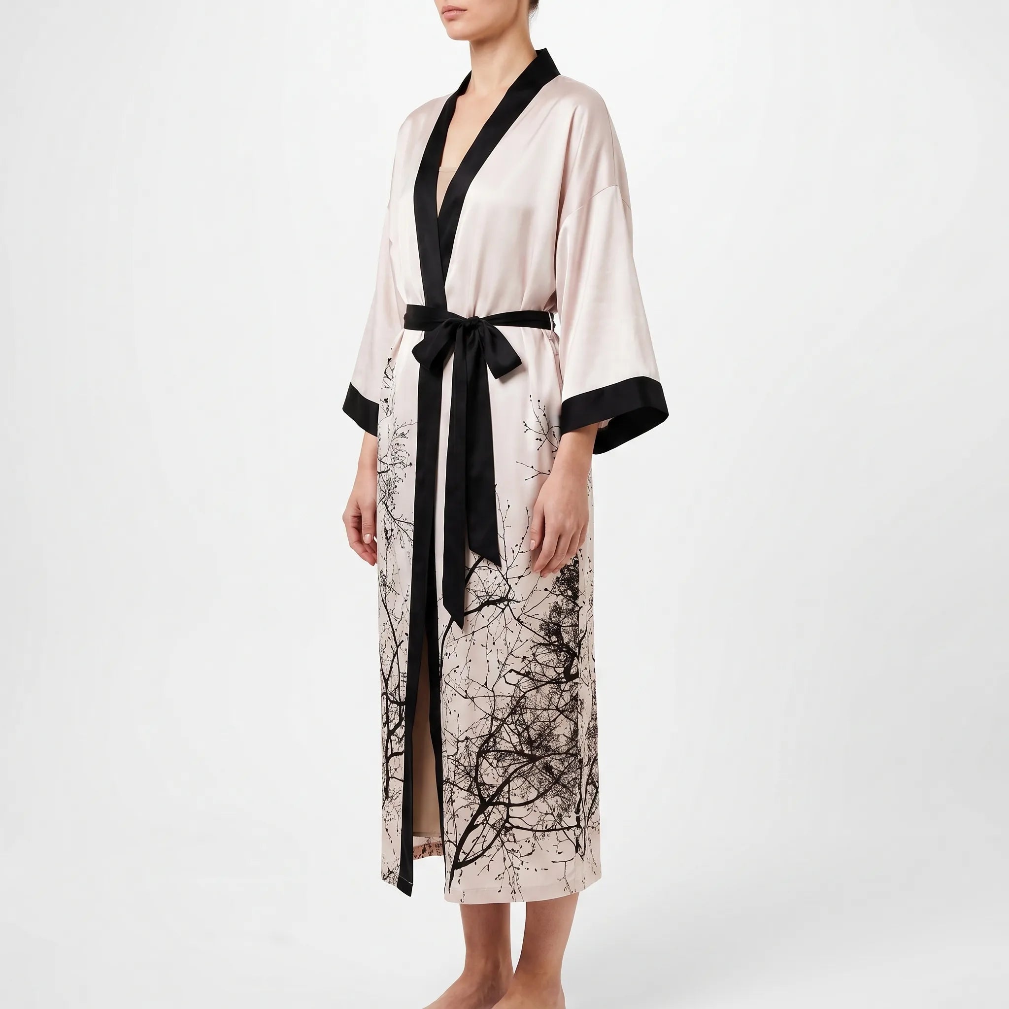 Long Floral Kimono Robe - Julie