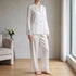 Two-Piece Sleepwear Set With Floral Accents - Faye