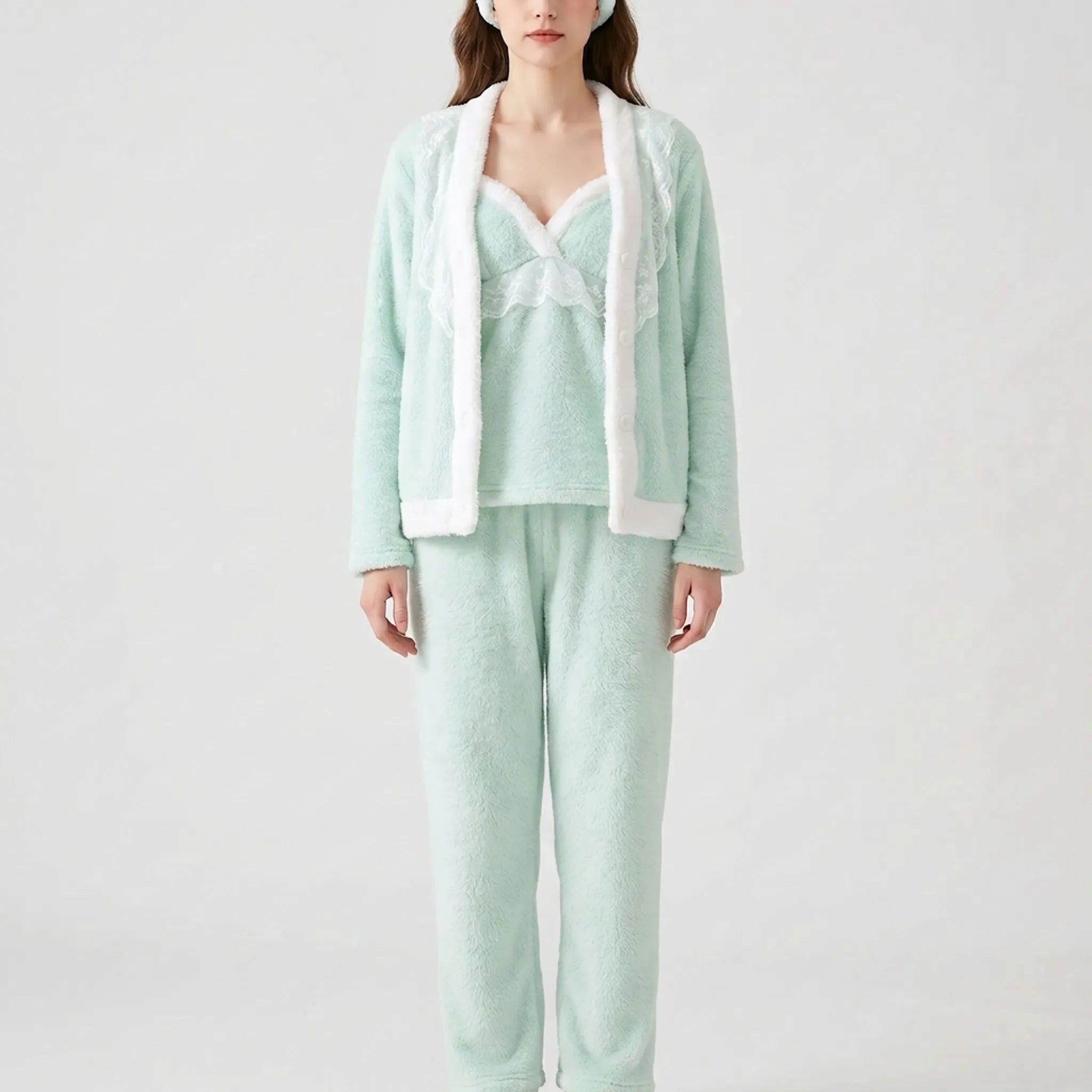 Three Piece Fuzzy Pajama Set - Francis