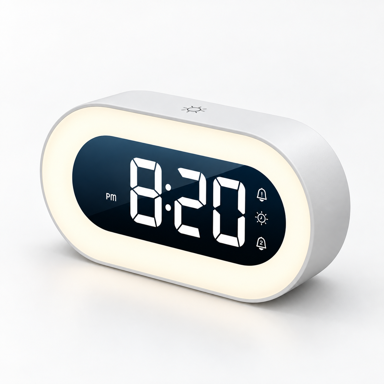 Night Light Alarm Clock Rechargeable Snooze Function