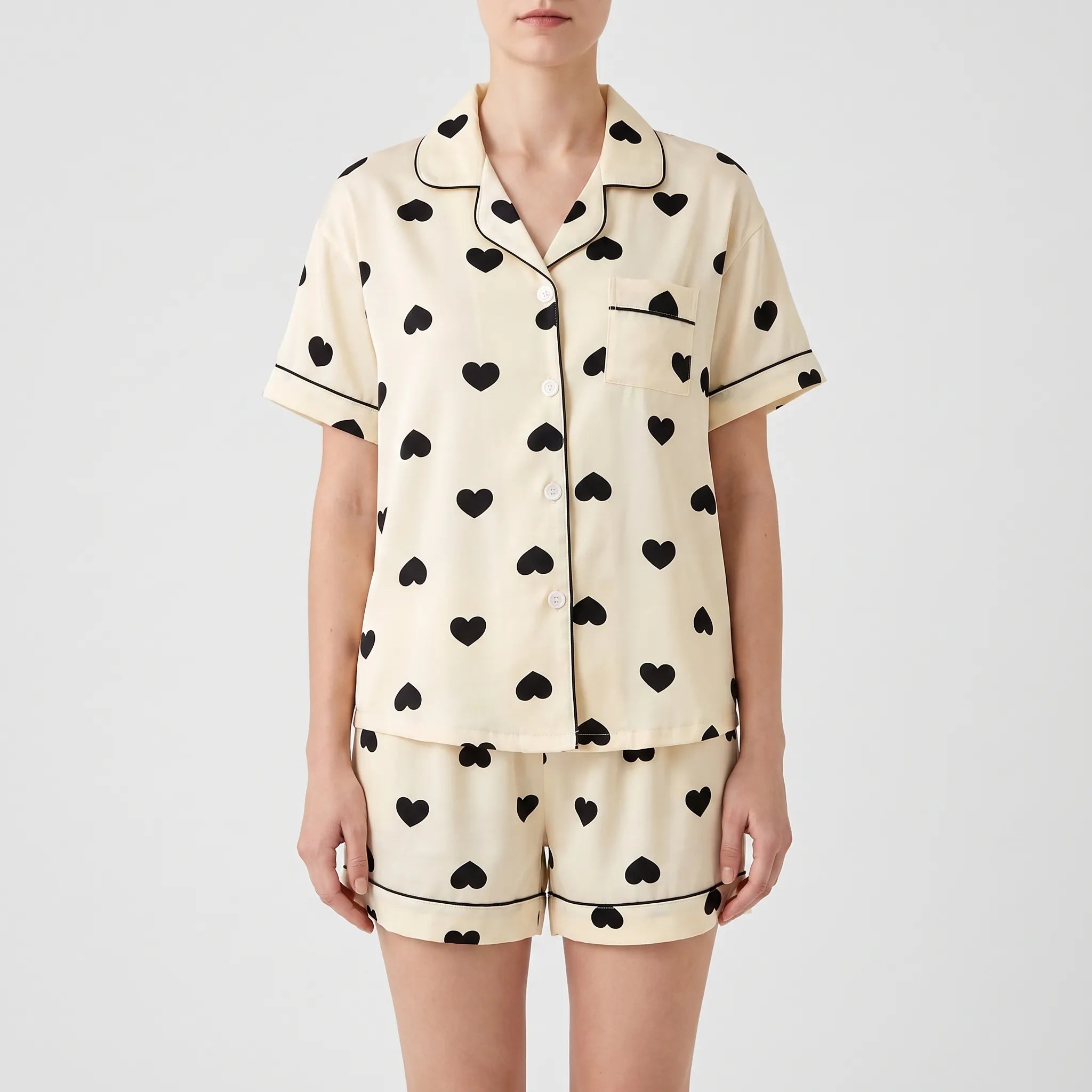 Heart Print Pajama Set - Gwendolyn