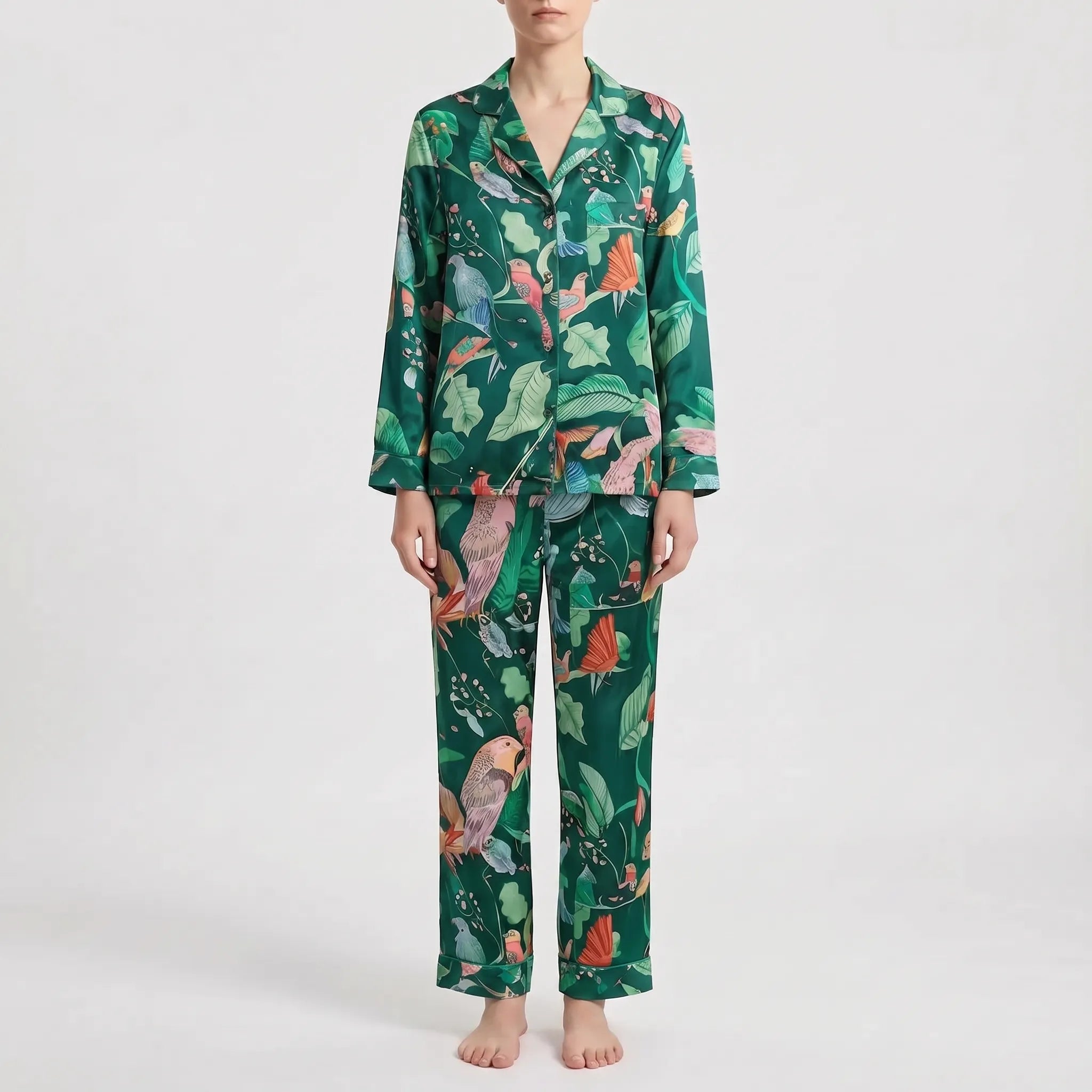 Long Sleeve Printed Pajama Set - Cheryl