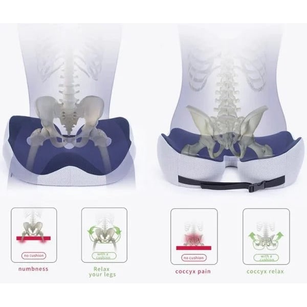 Desk Chair Seat Cushion with Orthopedic Memory Foam and Adjustable Strap - Image 7