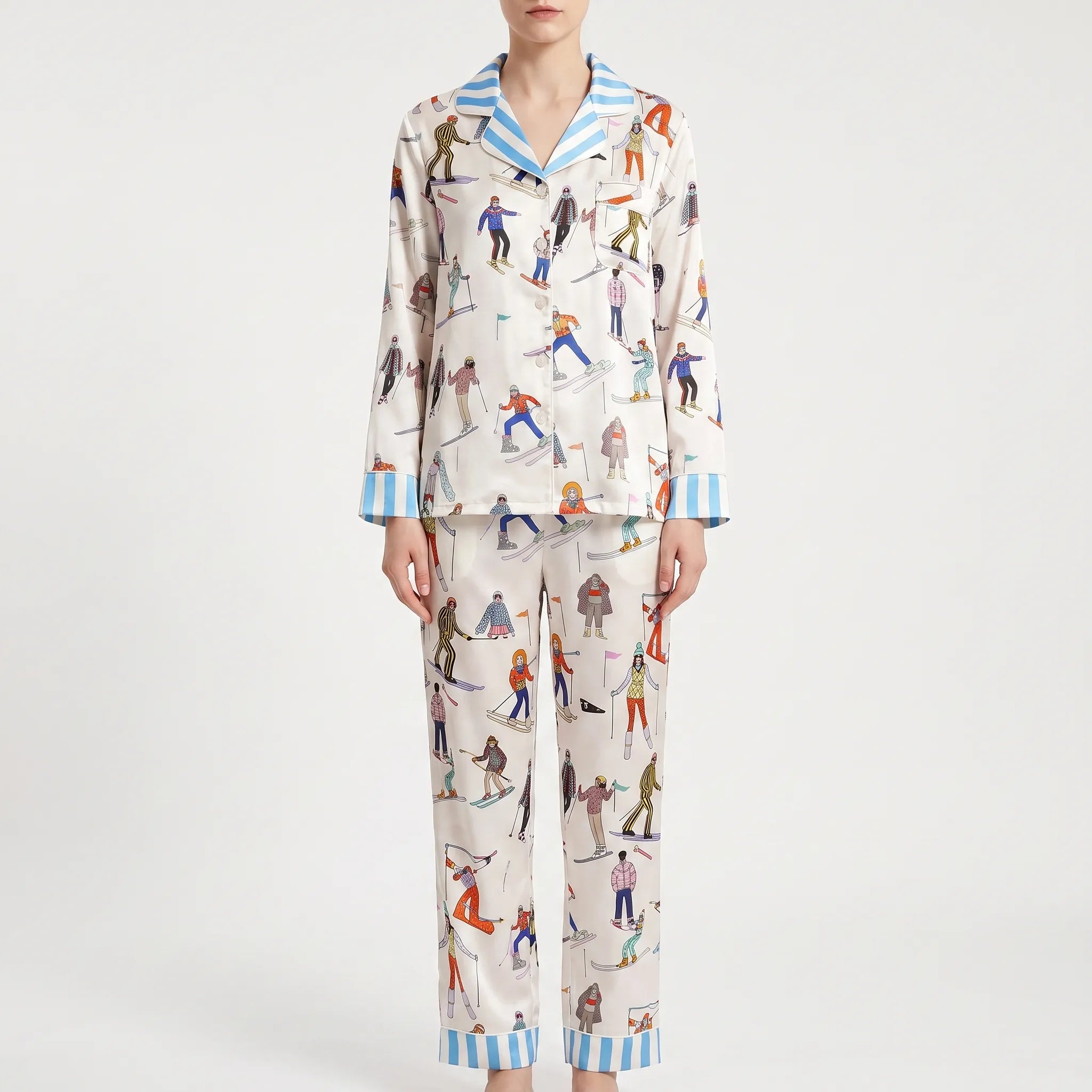 Long Sleeve Printed Pajama Set - Cheryl