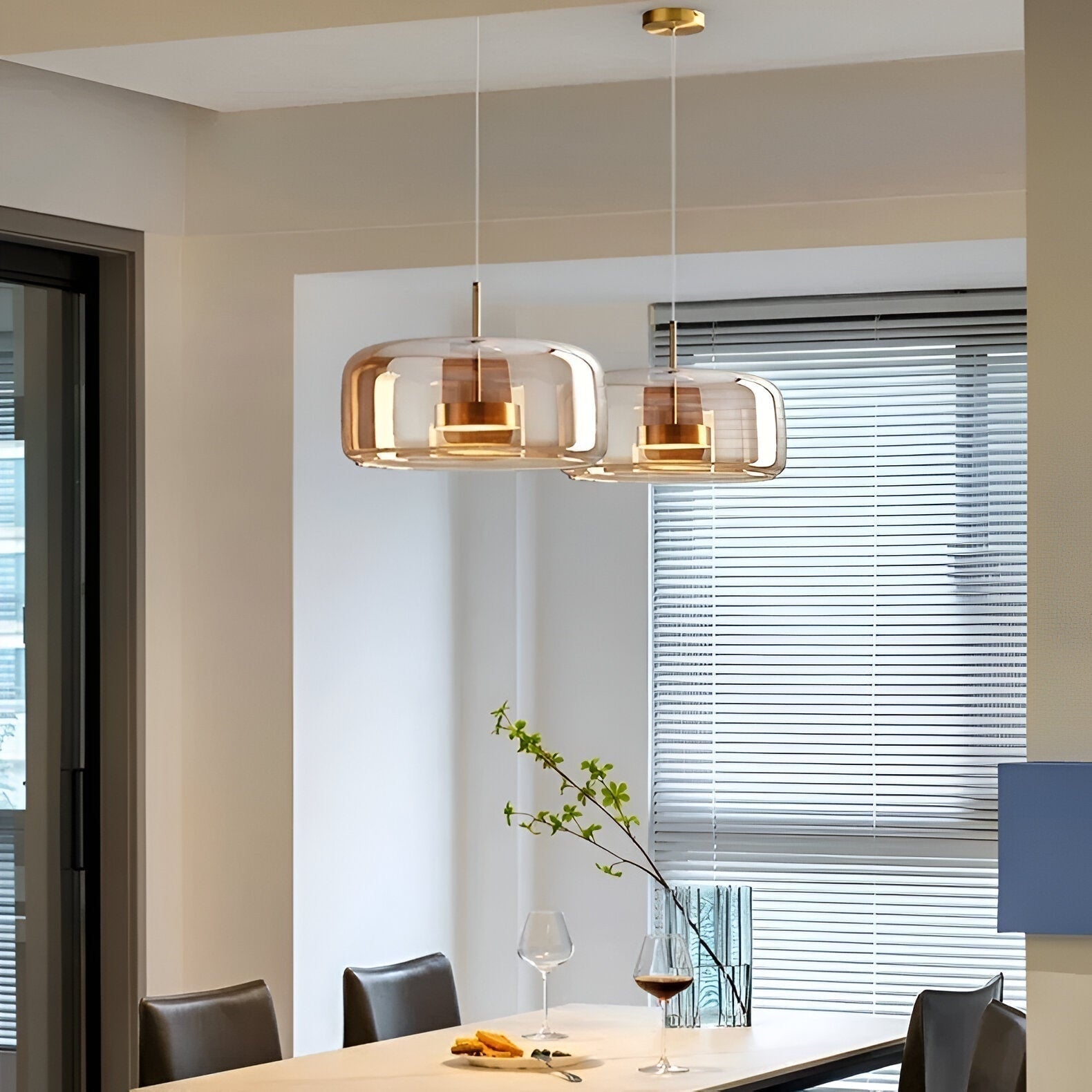 Kitchen Pendant Light Fixtures with Translucent Glass Shade and Adjustable LED for Island - Image 13