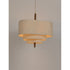 Fabric Pendant Light with Wavy Shade and Wooden Rod for Dining Room Living - Image 4