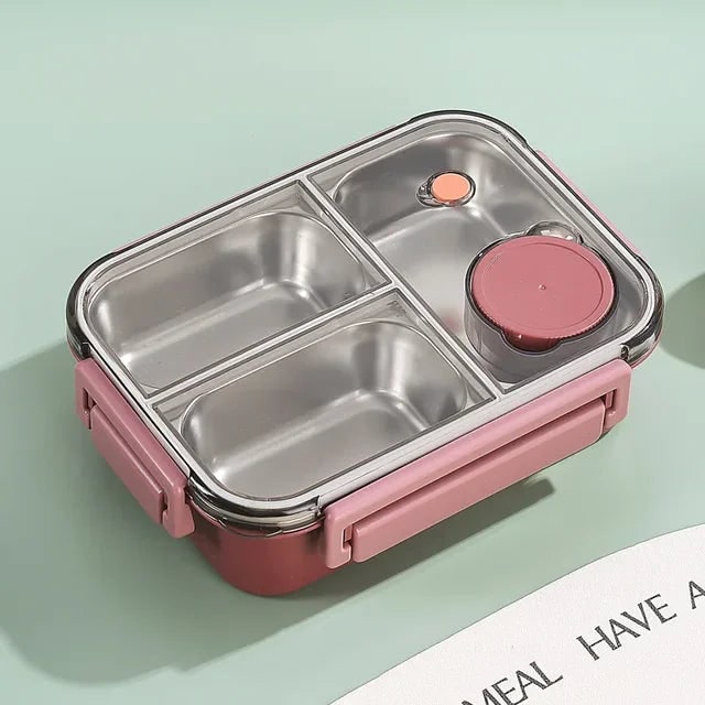 Bento Lunch Box with Stainless Steel Compartments Leak Proof and Portable - Image 3