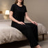 Short-Sleeved Wide-Leg Pajama Set - Violet