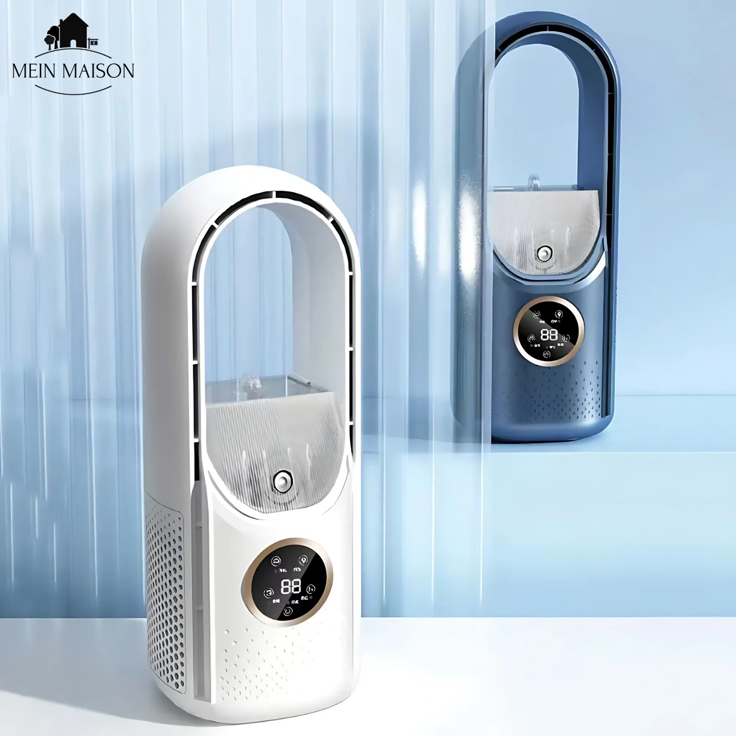 Airevo Luftkühler | Bladeless USB-Ventilator | 6 Stufen | Leise & Mit Timer | Luftbefeuchtung
