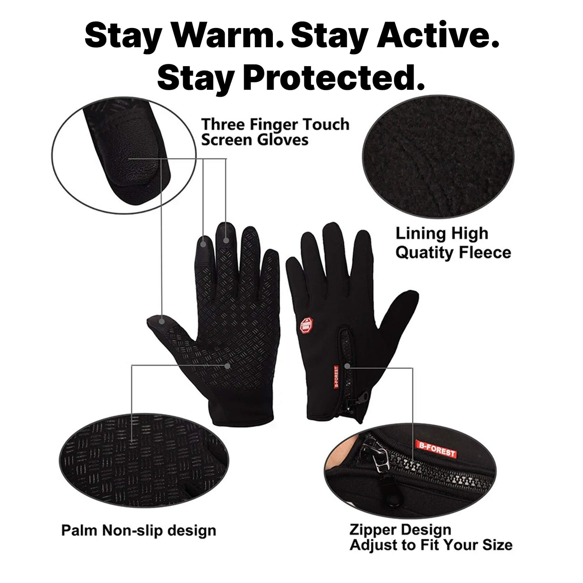 Heated Feeling Gloves Windproof Outdoor Thermal Wear
