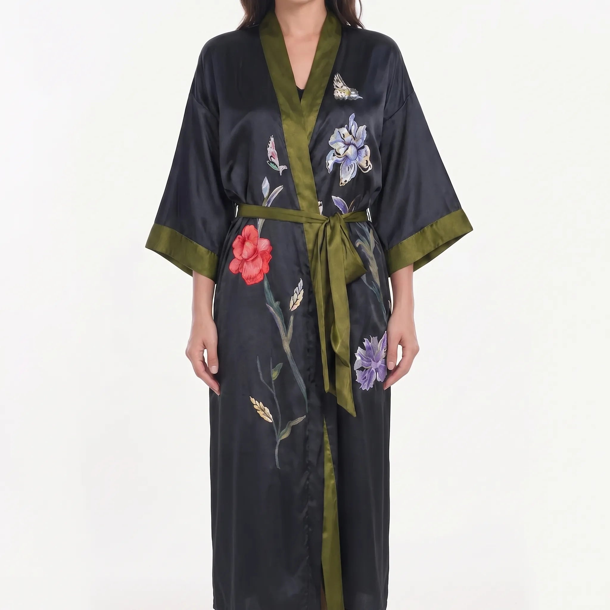 Long Floral Kimono Robe - Julie