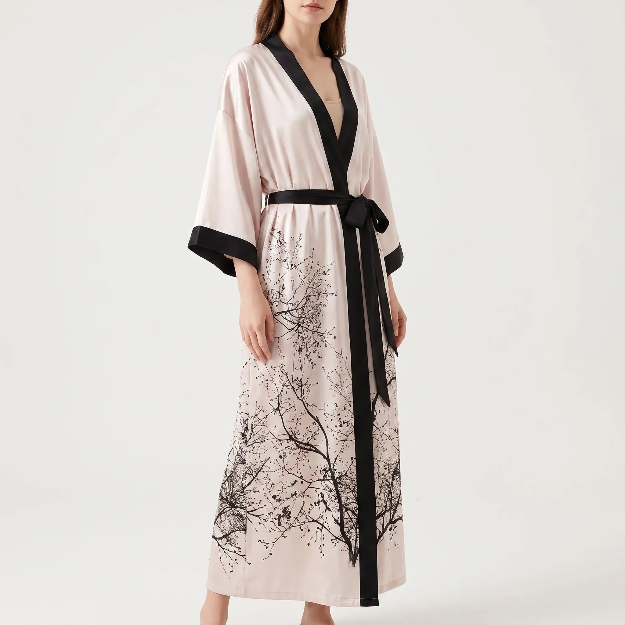 Long Floral Kimono Robe - Julie